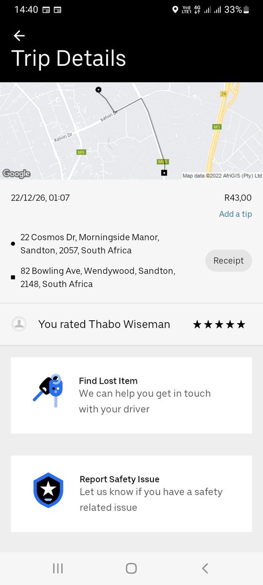 mano_mix's tweet photo. @Uber_Support I had a trip to for R348 which was debited from my account, then the trip was cancelled as I had to get off and the total cost of the trip was R43. My issue is that the balance of R305 has not returned to my account and I am not getting assistance from your support https://t.co/jAIkJHEQab