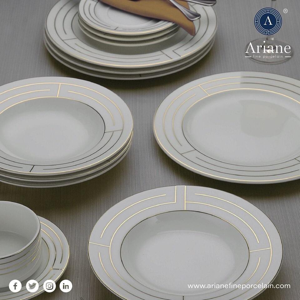 A simply remarkable Collection named Signature. Crafted with superior gold lining on its rim, reflecting the essence of our brand.
To learn more about our full range, checkout our website: Arianefineporcelain.com 
#arianeporcelain #tableware #crockery #tabledecor #luxuryporcelain
