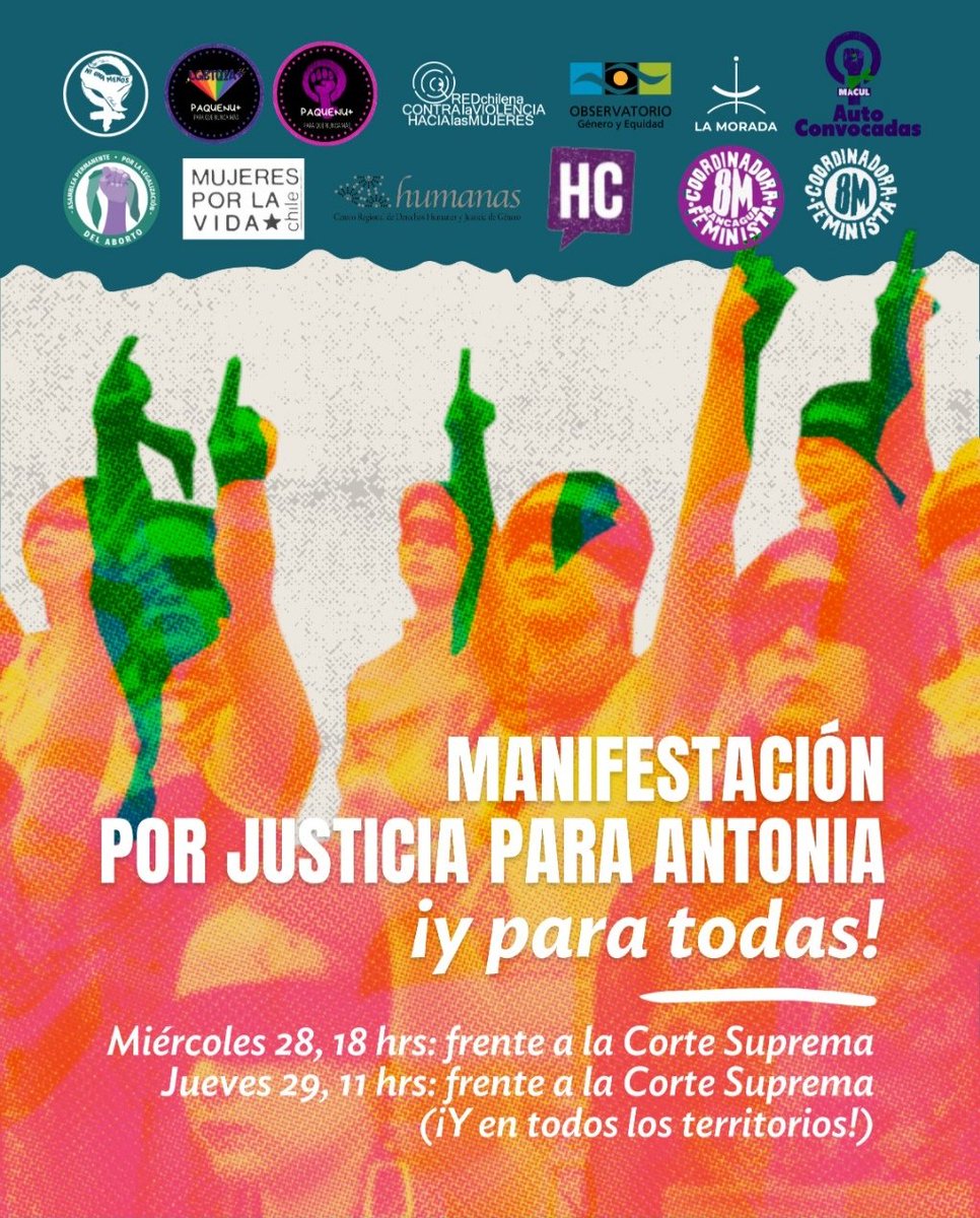 BCf8m's tweet photo. Hoy como ayer, como feministas solidarizamos con las mujeres víctimas de Martín Pradenas y las acompañamos a ellas y a la familia de Antonia Barra. 

#Santiago 28/12/2022 18 hrs y 29/12/2022 11 hrs frente a la Corte Suprema. 
#JusticiaParaAntonia y para todas! https://t.co/fbzScqhVzu