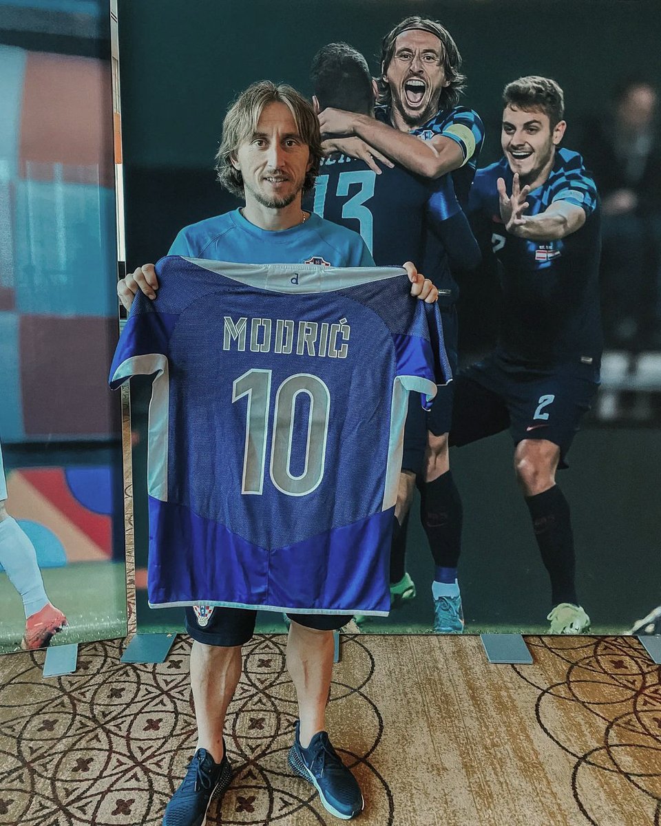 Croatia and Real Madrid midfielder Luka Modric with the new