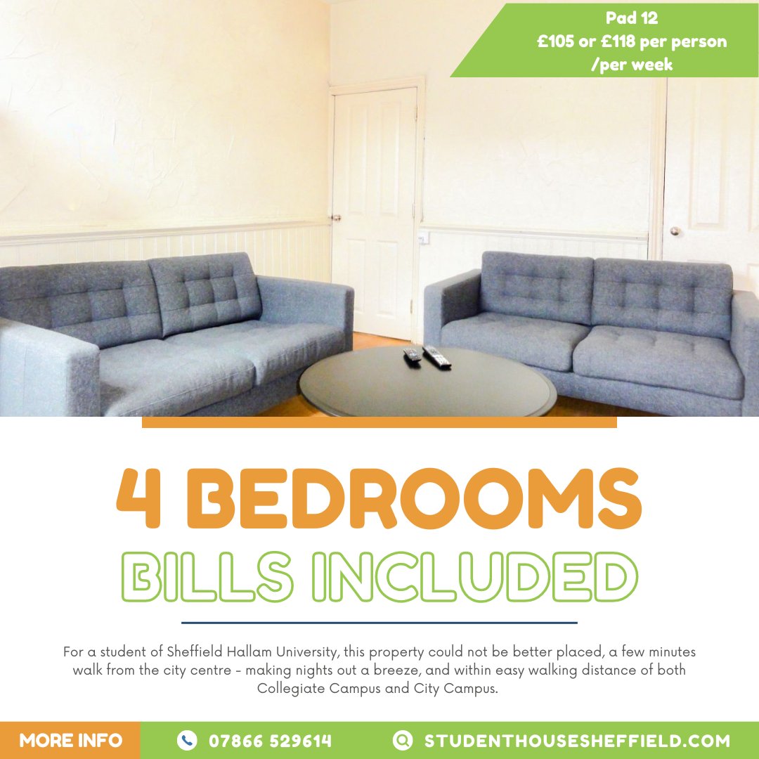 Looking for a great #Sheffield student house for the 2023/24 academic year? Pad 12 is just for you.

Take a look here 👉 studenthousesheffield.com/properties/pad…