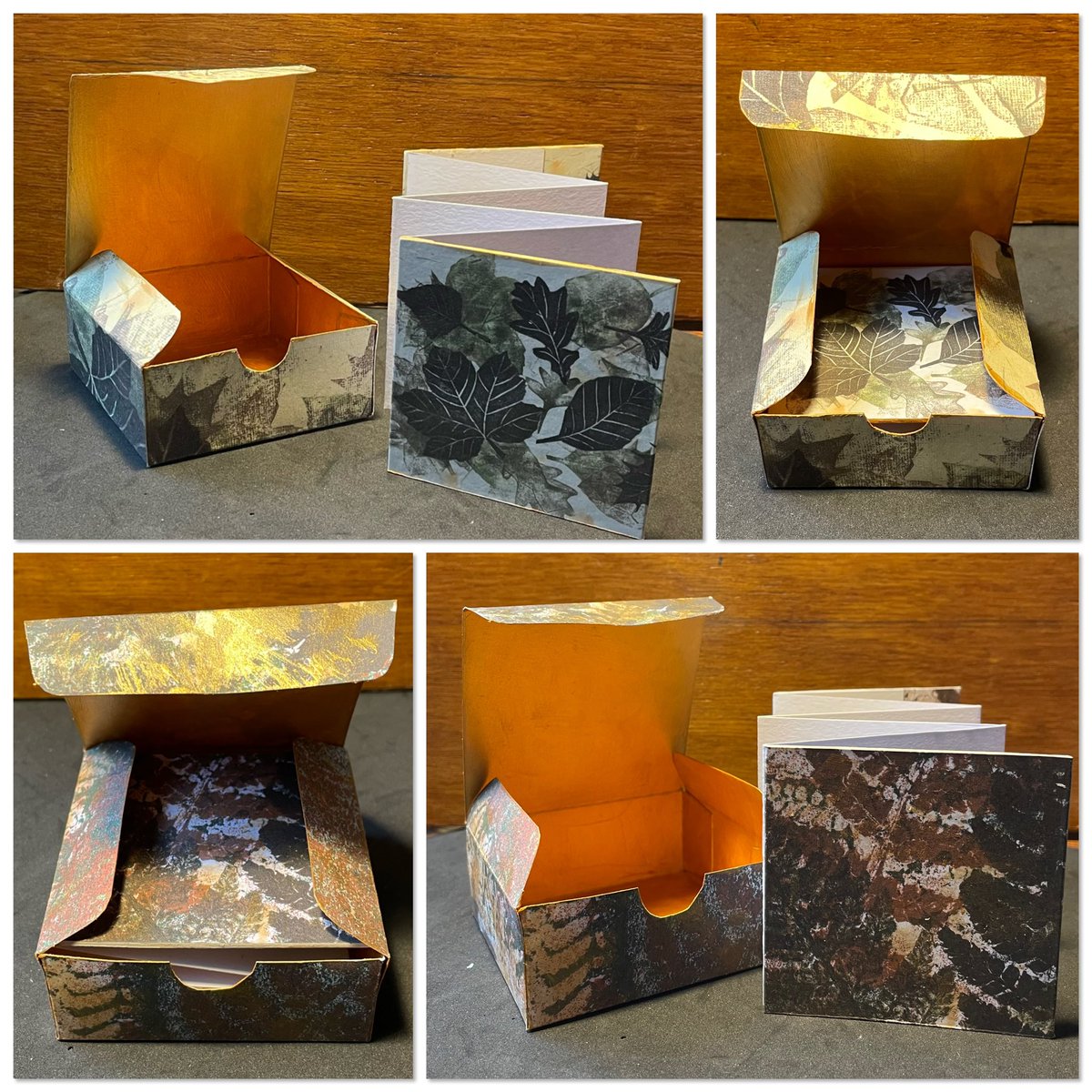 VivStylz's tweet photo. On Boxing Day I made some little boxes 😂 Today I made some concertina books to go inside them. #printmaking #makingbooks #boxes #Devon https://t.co/4RlSMNcq2w