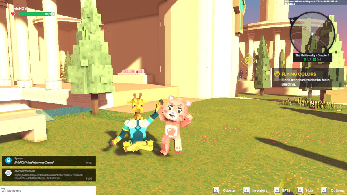 AlvinCheach's tweet photo. @TheSandboxGame I found the peaceful Giraffe in The Multiversity! 🦒 I participated in the #SeasonsGreetingsTSB challenge for a chance to win an NFT! https://t.co/kGPMH1AQuq