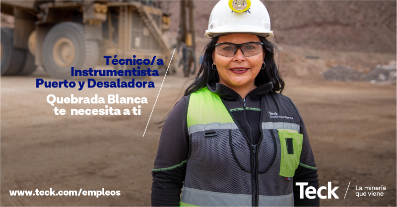 TeckChile's tweet photo. En #Teck buscamos personas con experiencia para aportar con sus conocimientos como Técnico/a Instrumentista Puerto y Desaladora en nuestro equipo en #QuebradaBlanca, en la Región de #Tarapacá. Conoce más sobre esta oportunidad laboral y postula en https://t.co/TvwJ7x0xnl