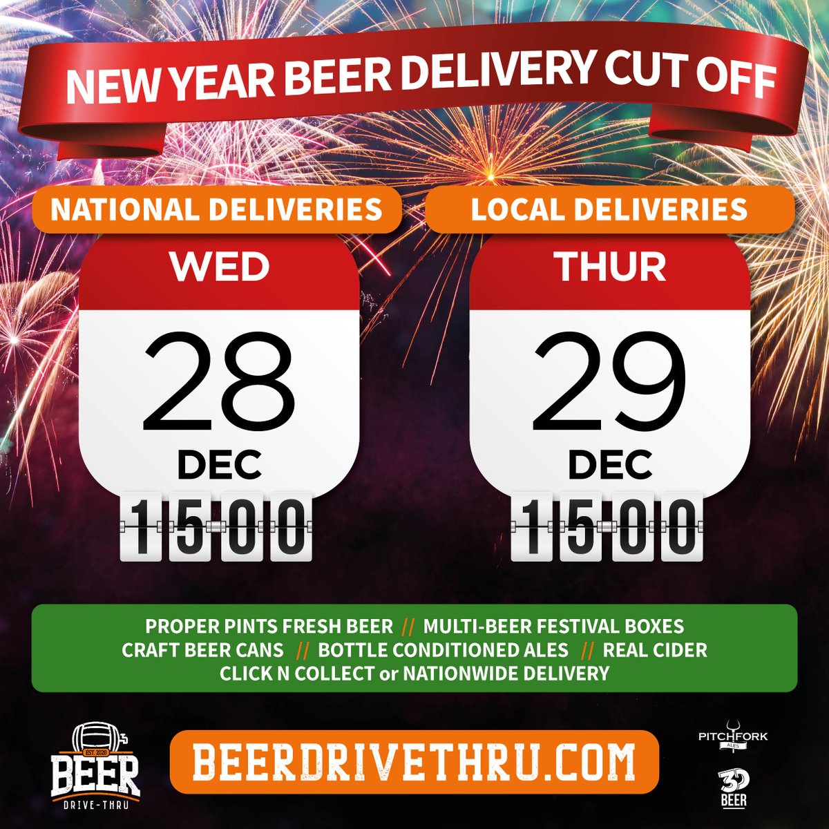 Want your Hogmanay beer delivered? Nay bother! National deliveries order cut off is 3pm tomorrow, for those local to us, you have an extra day! Hurry hurry, just click over to bit.ly/3w6cMlc now to choose your beers!