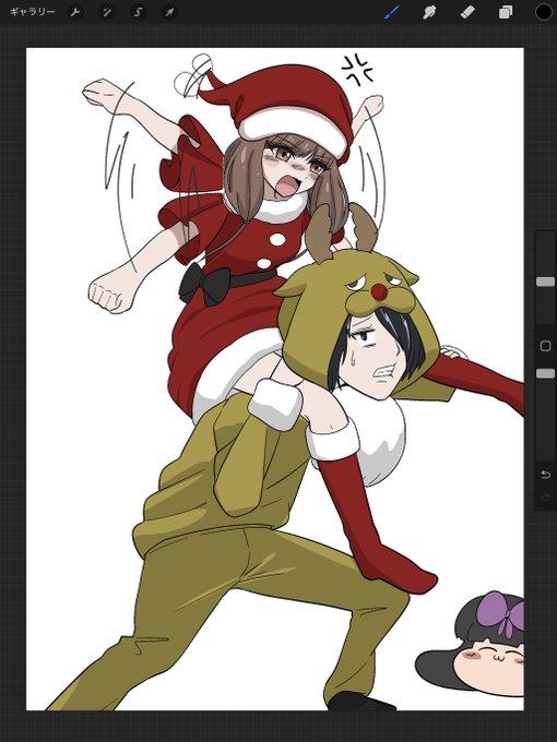 ミコちゃんと石上くん、完成図わからなくなっちゃった 間に合わないし供養しよう・・・ 