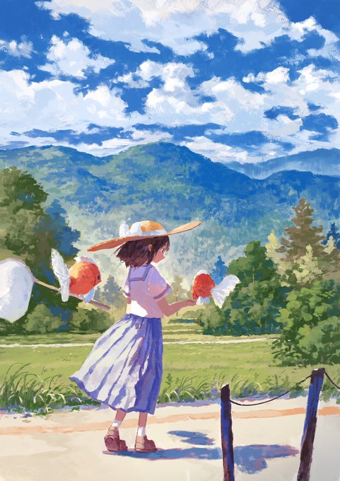 「straw hat summer」 illustration images(Latest)