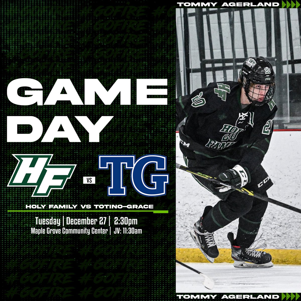 holyfamhockey's tweet image. GAME 9: Round two vs TG today. 
-
-
-
Holy Family vs Totino-Grace
Varsity: 2:30pm | JV: 11:30am
Maple Grove Community Center 
#rollfire #onefamily