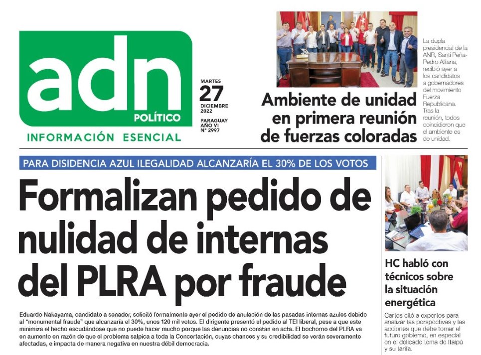Nakayama presentó denuncia por "fraude monumental".
Su "prueba" se basa en el tiempo promedio estimado por el TSJE para cada elector. El holding de HC le da amplio destaque.
En este hilo les voy a mostrar que, de ser cierto el argumento de Nakayama, en la ANR también hubo fraude
