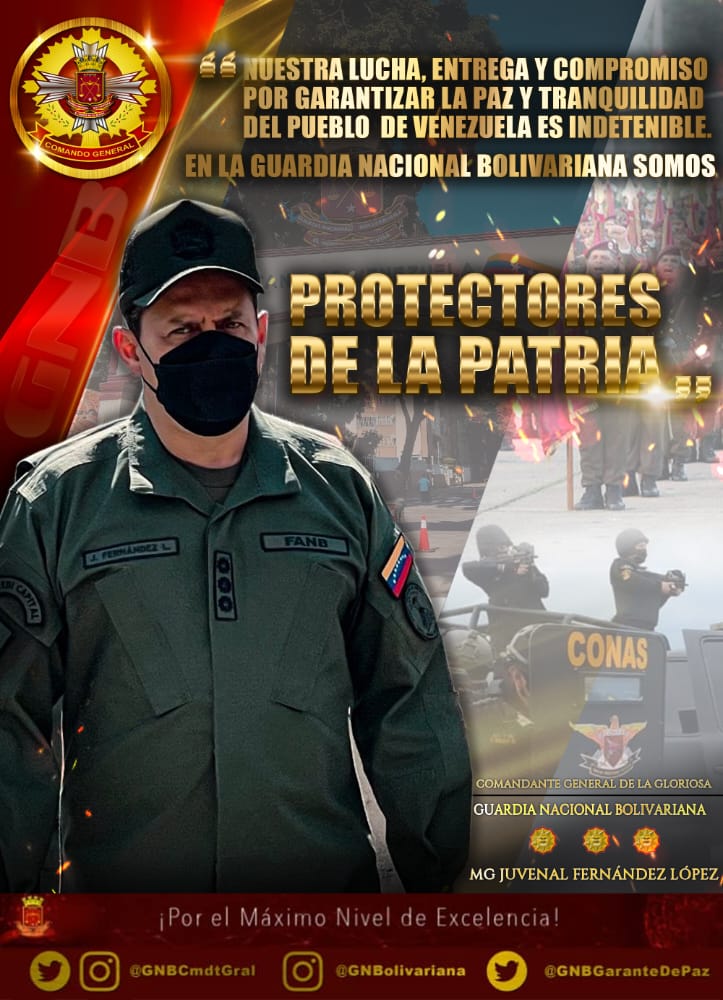 GNB_tachira's tweet photo. ¡SIN DESCANSO POR NUESTRA PATRIA!🇻🇪

Centinelas de la Invicta Guardia Nacional Bolivariana, garantes de Paz y Soberanía Inexpugnable.
#27Dic #TradicionesYAlegrías
#YoSoyFANB #GNBGarantesDePaz
#FANB #GNB
.@GnbGaranteDePaz https://t.co/n01RrRM3iF