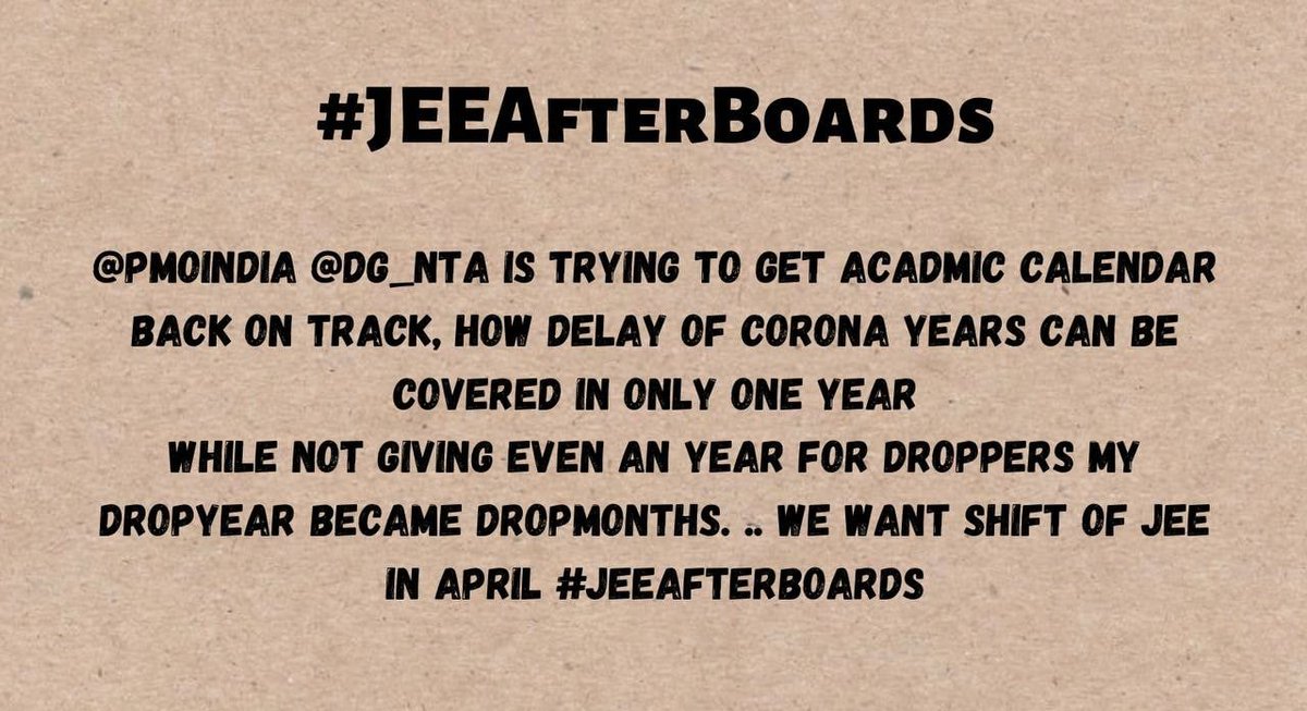 harshsaini1645's tweet photo. If @narendramodi will reduce stress of students in #ParikshaPeCharcha2023 then why torture JEEmain 2023 aspirants? , @DG_NTA Reschedule JEEMAINS to APRIL, only one month prior notice &amp; boards in b/w #JEEAfterBoards 
@ZeeNewsEnglish @aajtak @Annapurna4BJP @EduMinOfIndia @DG_NTA https://t.co/EudSyZNHqm