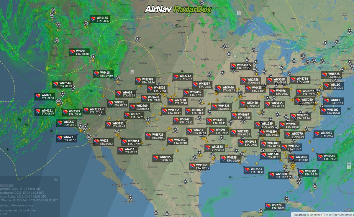 RadarBox on Twitter "Current SouthwestAir airborne fleet ️ Live map