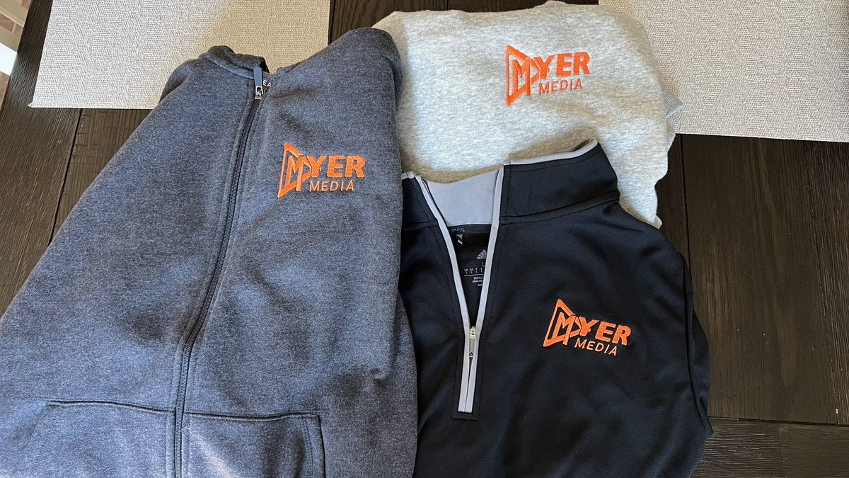 New <a href="/MyerMedia/">Myer Media</a> SWAG‼️
Hoodies, Jackets, half zip pull overs!
<a href="/_JonMyer/">Jon Myer</a> 
#myermedia #jonmyer #jonmyerpodcast