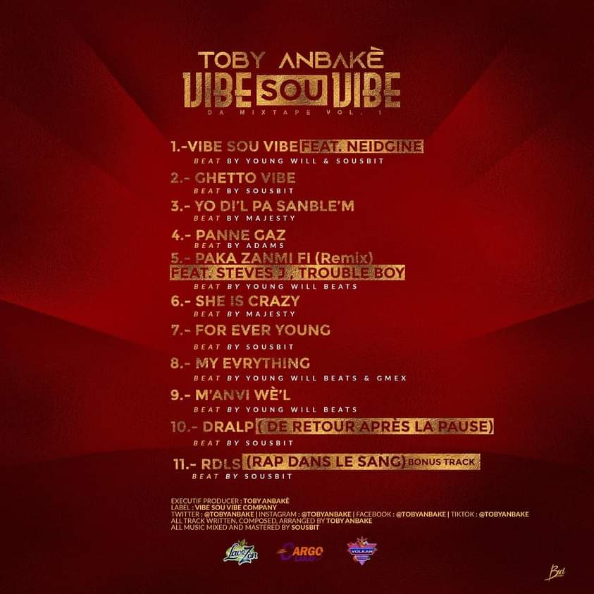 MaxxMaker's tweet photo. VIBE SOU VIBE #DaMixtape ! 👌🏿
Youn nan pi gwo pwojè rap ki soti pou ane 2022 a !
#TobyAnbakè 💎❤️
https://t.co/3PoYcUi5Tl https://t.co/UuVyFwoqnz