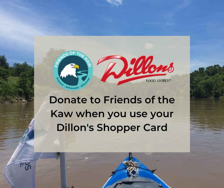 FriendsoftheKaw's tweet image. Did you know the FRIENDS OF THE KAW belongs to the Dillon’s Community Rewards Program? Simply register your Shopper Card online at dillons.com &amp;amp; choose FRIENDS OF THE KAW or our NPO Number QV810 to choose us to receive rebates. Helps us to protect the river!