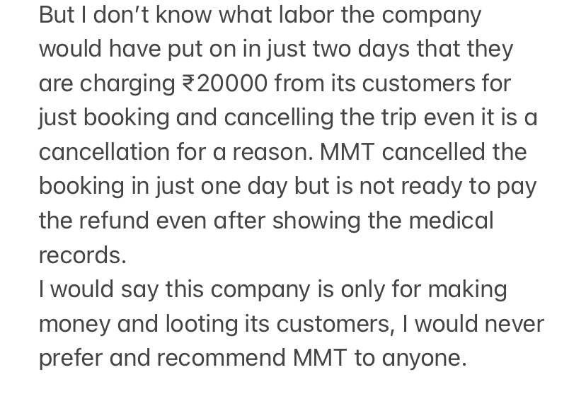 DrNeelimaB's tweet photo. I would never recommend Make My Trip, to anyone if my this issue will still be unresolved. 

@DeepKalraMMT @Rajesh_Magow  @jagograhakjago @ConsumerCom https://t.co/cekW0wxGkv