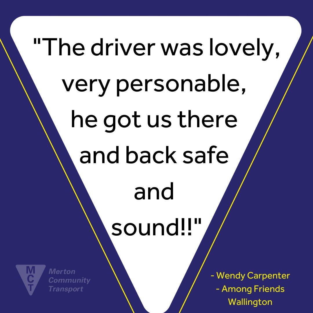 Always glad to offer our passengers a safe and comfortable journey!

#merton #communitytransport #feedback