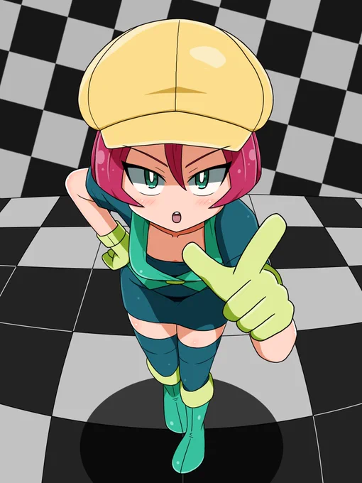 下から見上げてくるラングレーちゃんできました!好きな表情はどっち? 