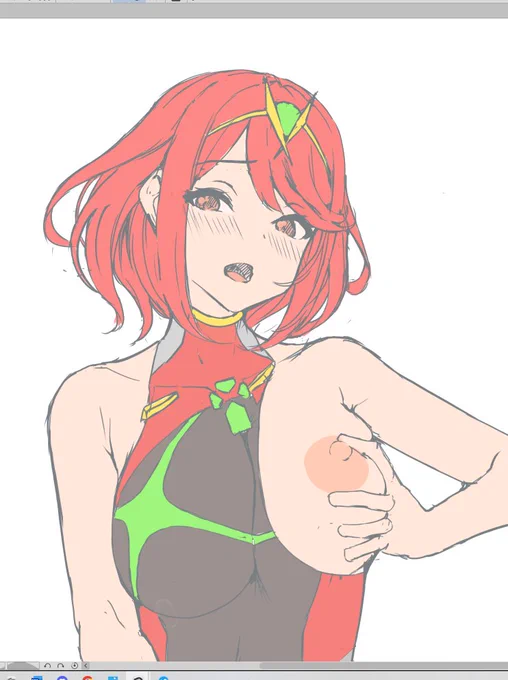ホムラちゃんの抱き枕描いてます('・∀・`) 