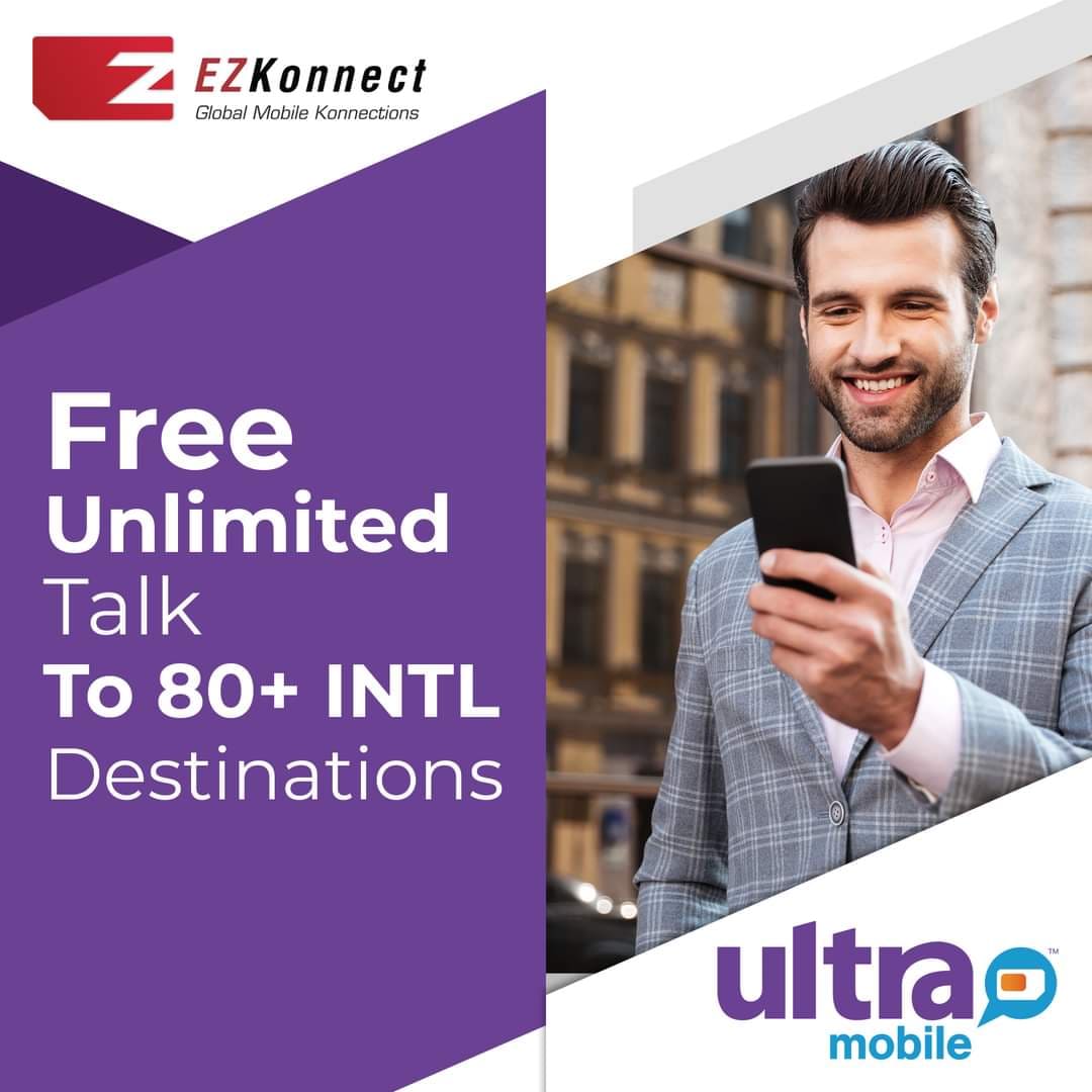 ezkonnect's tweet photo. Enjoy Unlimited talk, Global Texting with Ultra Mobile Unlimted data plan.

Enroll today: https://t.co/v5YQMNhYUc https://t.co/QfrrRGTGpD