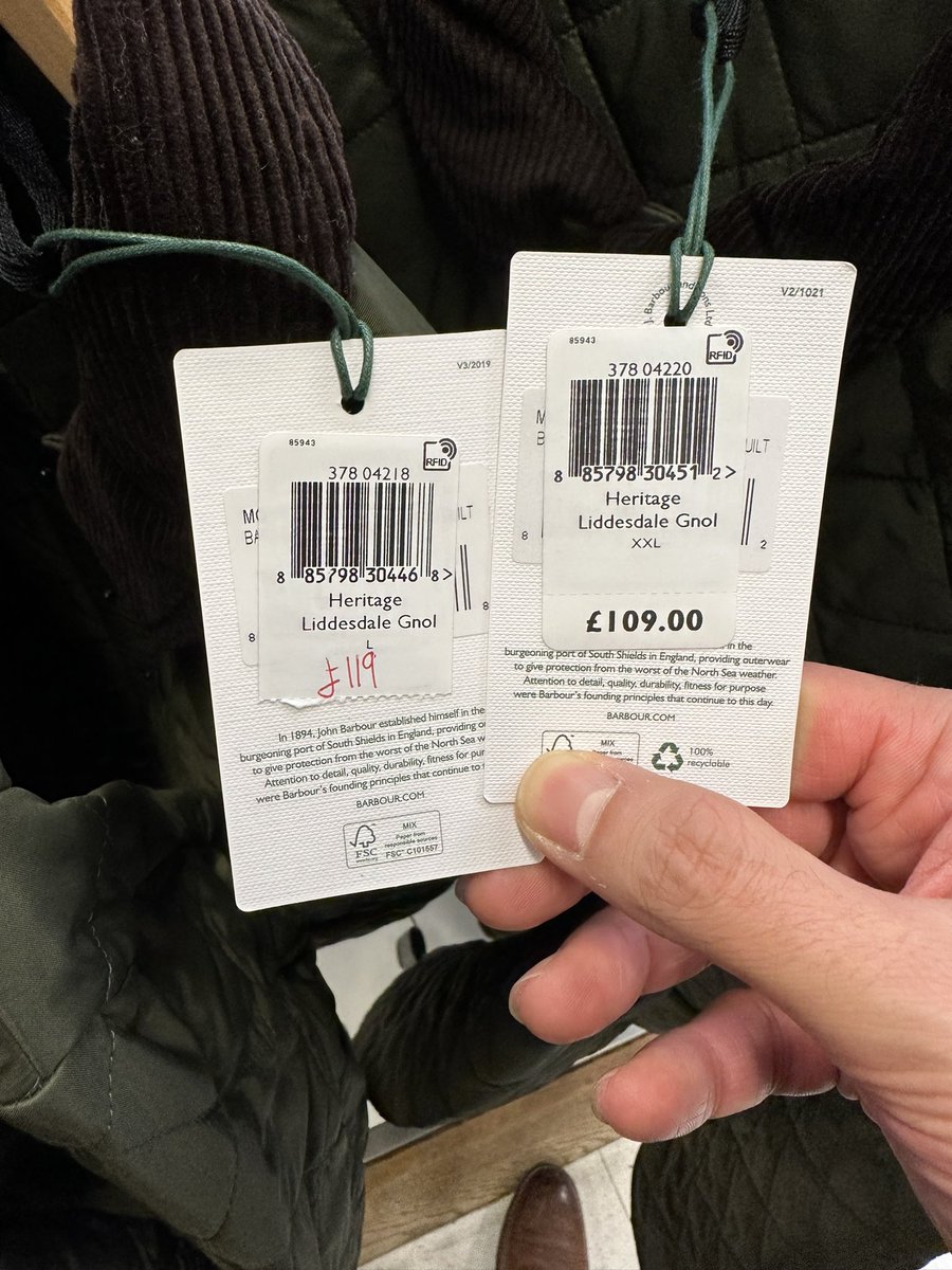 AB_TGN's tweet photo. @JohnLewisRetail see how fake the Boxing Day sales are: original price £109, sale price; £119??!! And people are fooled, buy this crap lol you have no shame, I worked in retail I know this trick already. Wake up people!! #BoxingDay #boxingdaysales #johnlewis #scam #falsesale https://t.co/18o8xqqIvX