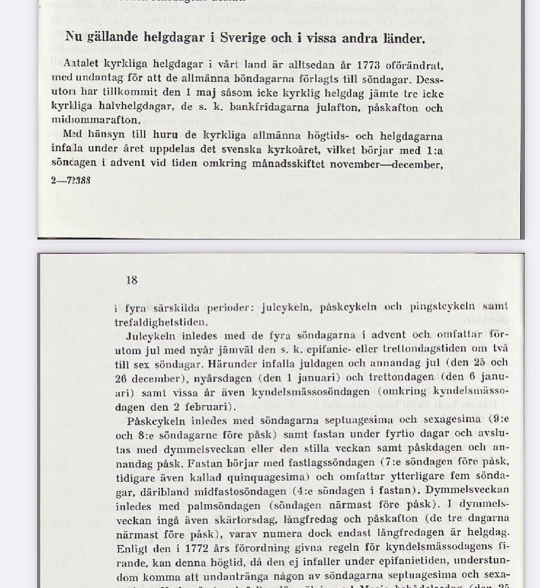 SOU_min_SOU's tweet photo. SOU 1947:27. 

Betänkande med förslag till ändrad ordning beträffande vissa helgdagar.

Av: Helgdagssakkunniga. https://t.co/X6do8Un6pa