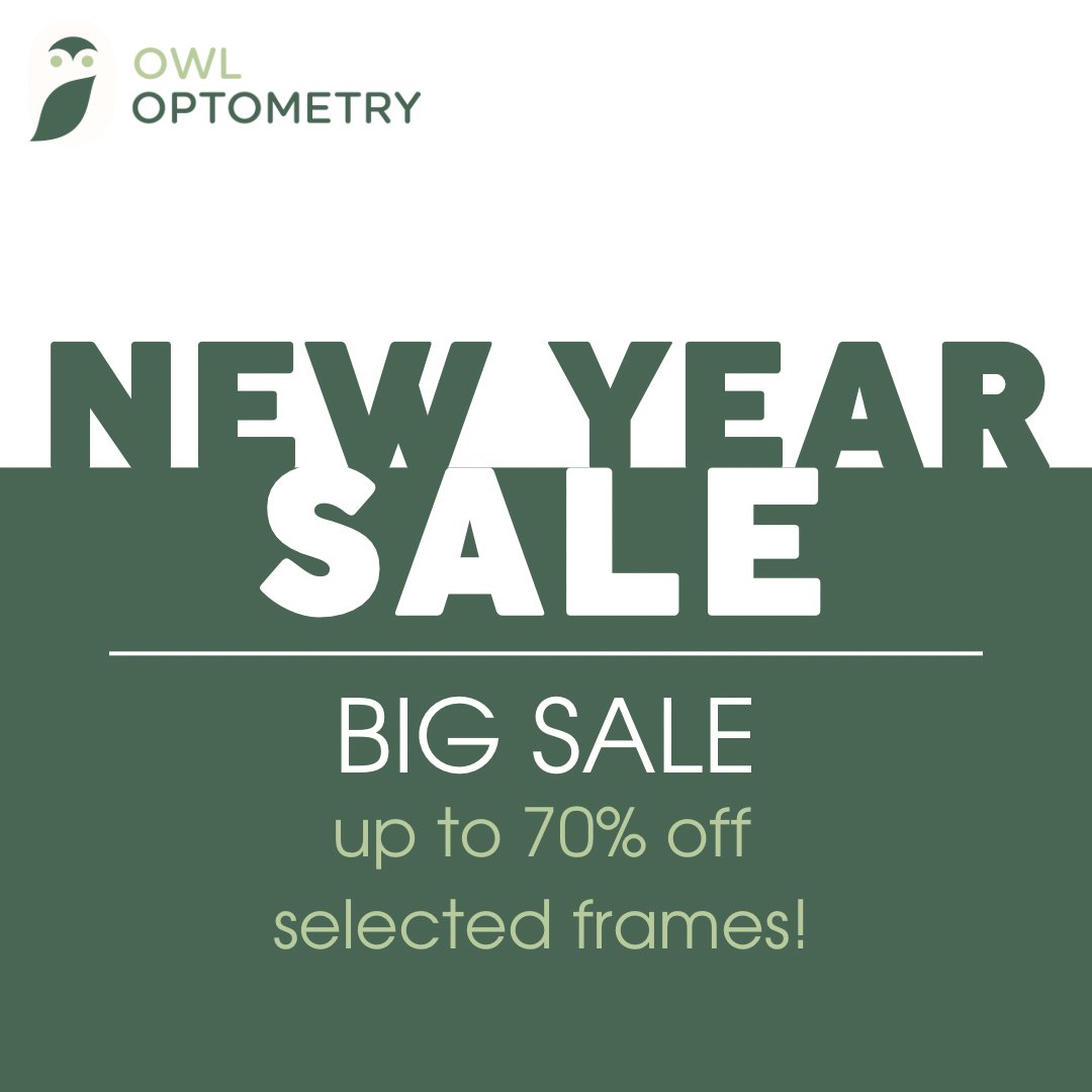 BIG SALE!

We’re having a New Year Sale when reopen next week, January 3 - 6! Select frames up to 70% OFF 👓 

#sale #newyear #newframes