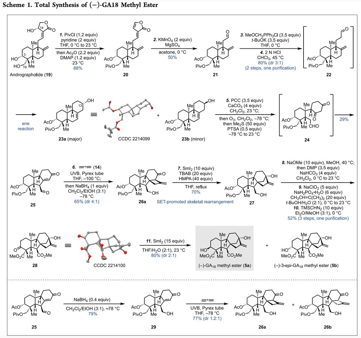 Concise #Synthesis of (−)-GA18 Methyl Ester by Lei Li, Weida Liang, Mario E. Rivera, Ye-Cheng Wang, and <a href="/MingjiDai/">Mingji Dai</a> at <a href="/EmoryChem/">Emory Chemistry</a> in <a href="/J_A_C_S/">J. Am. Chem. Soc.</a> pubs.acs.org/doi/10.1021/ja…