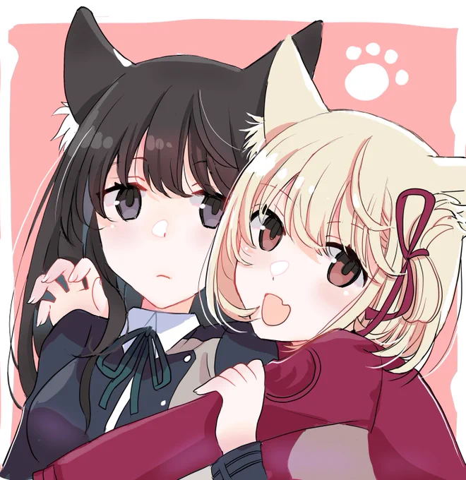猫耳のちさたきちゃん。抑えられないけもの耳への衝動…  #リコリコ   #ちさたき 