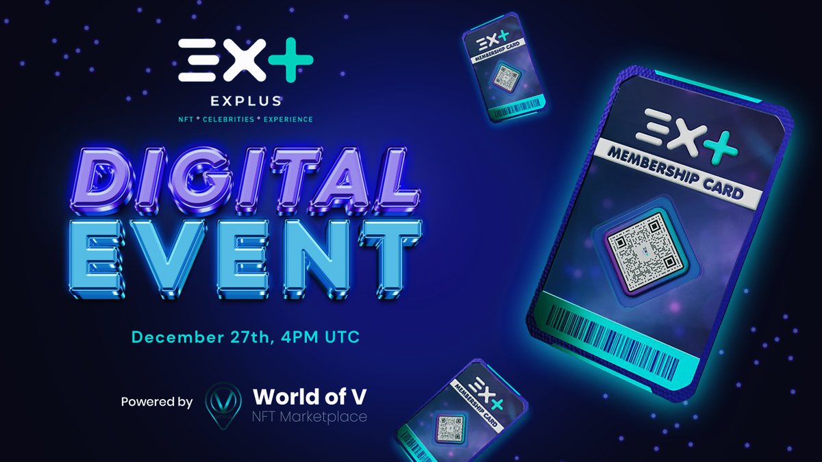 worldofv_art's tweet image. Welcome to @EXplusnft Digital Club 🔑

Claim your free Membership NFT to become an exclusive #ExPlus fan and get access to perks on future events, raffles &amp;amp; campaigns!

✅ Go to explus.tech/worldofv 
✅ Claim your free NFT
✅ Join the Digital Club

#VeChainHasNFTs #WoV #VNFT