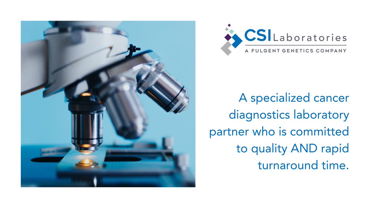 FulgentOncology's tweet image. Our team at CSI understands the importance of timely and accurate diagnoses. That is why we work hard to provide our clientele test results at industry-leading turnaround times. Learn more: bit.ly/3qS1IX9

#cancerdiagnostic #cancerresearch #CSILaboratories