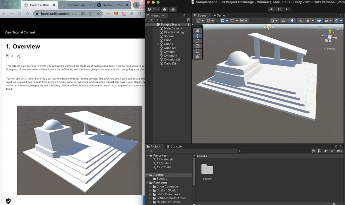SamuraiDog_NFT's tweet photo. ふむふむ💻 Unityでもこうやってモデリングをできるわけだ。Blenderの勉強中だったのに、Unityも同時進行で勉強し始めてしまったので、 頭の中で2つのショートカットキーがわけわかめになっています🤯 #Unity初心者 #blender初心者 #UnityEssentials https://t.co/PqnG37Yy2M