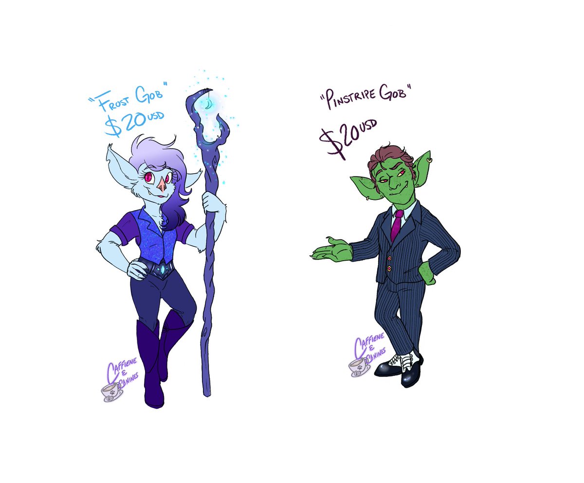Caffeine_n_K9s's tweet image. Goblin adoptables, hot off the press and ready for adventure! We&apos;ve got a frost goblin and a regular goblin in a snazzy suit! Comment below or DM to claim one (or both)!
#adoptables #dndadoptables #dndgoblin #goblin