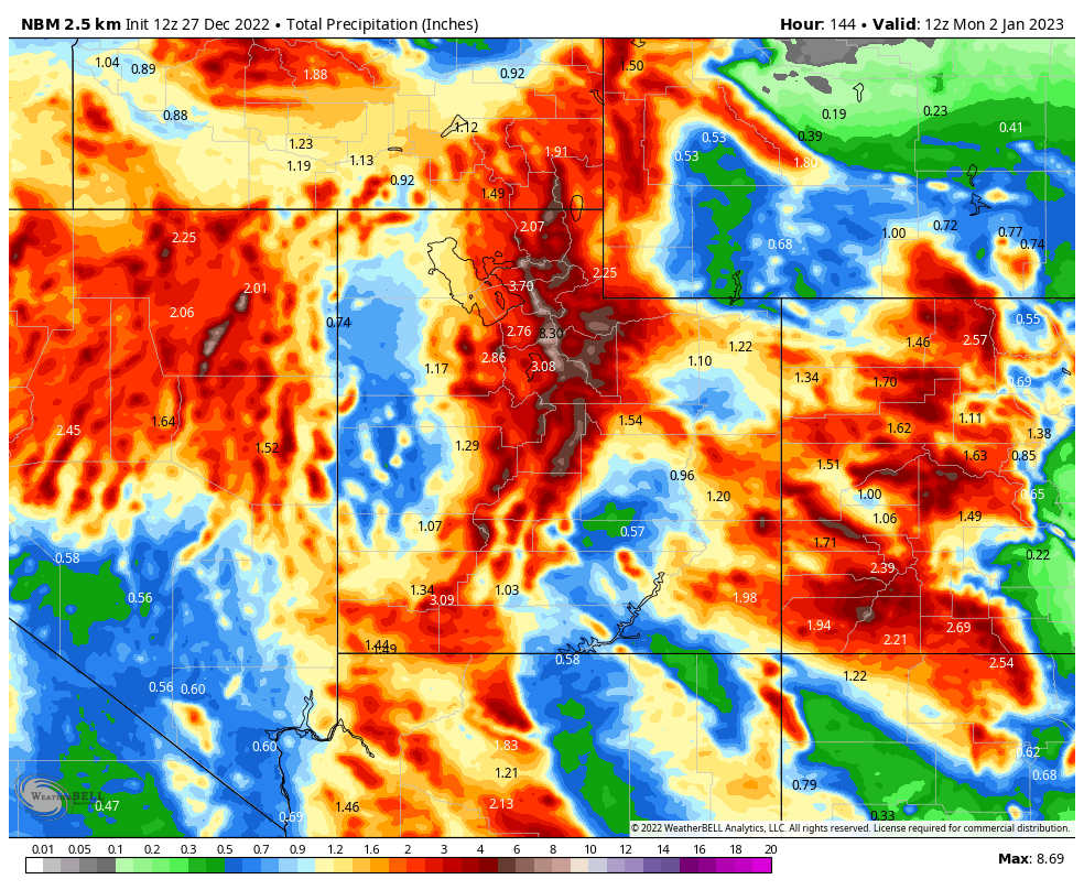 WasatchSnow's tweet photo. The potential is extreme. The amounts are obscene. This is a model mean. Deep powder is my dream. https://t.co/IE14MoW2OF