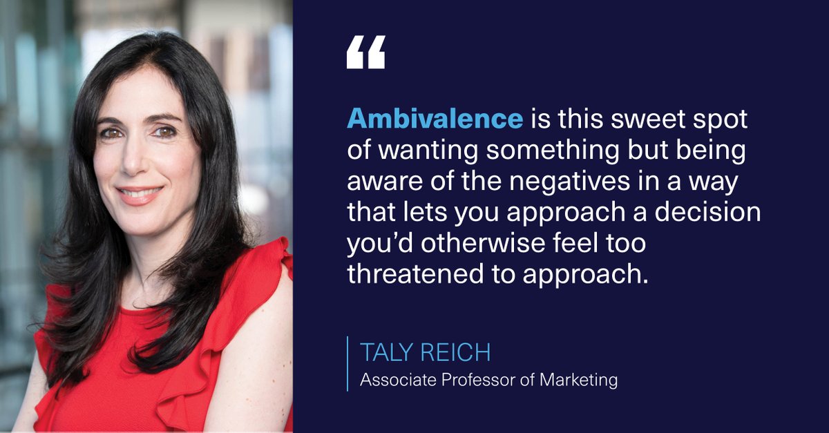 Research by Professor Taly Reich demonstrates the way in which ambivalence can help encourage action despite the prospect of failure. <a href="/YaleInsights/">Yale Insights</a> insights.som.yale.edu/insights/can-a…