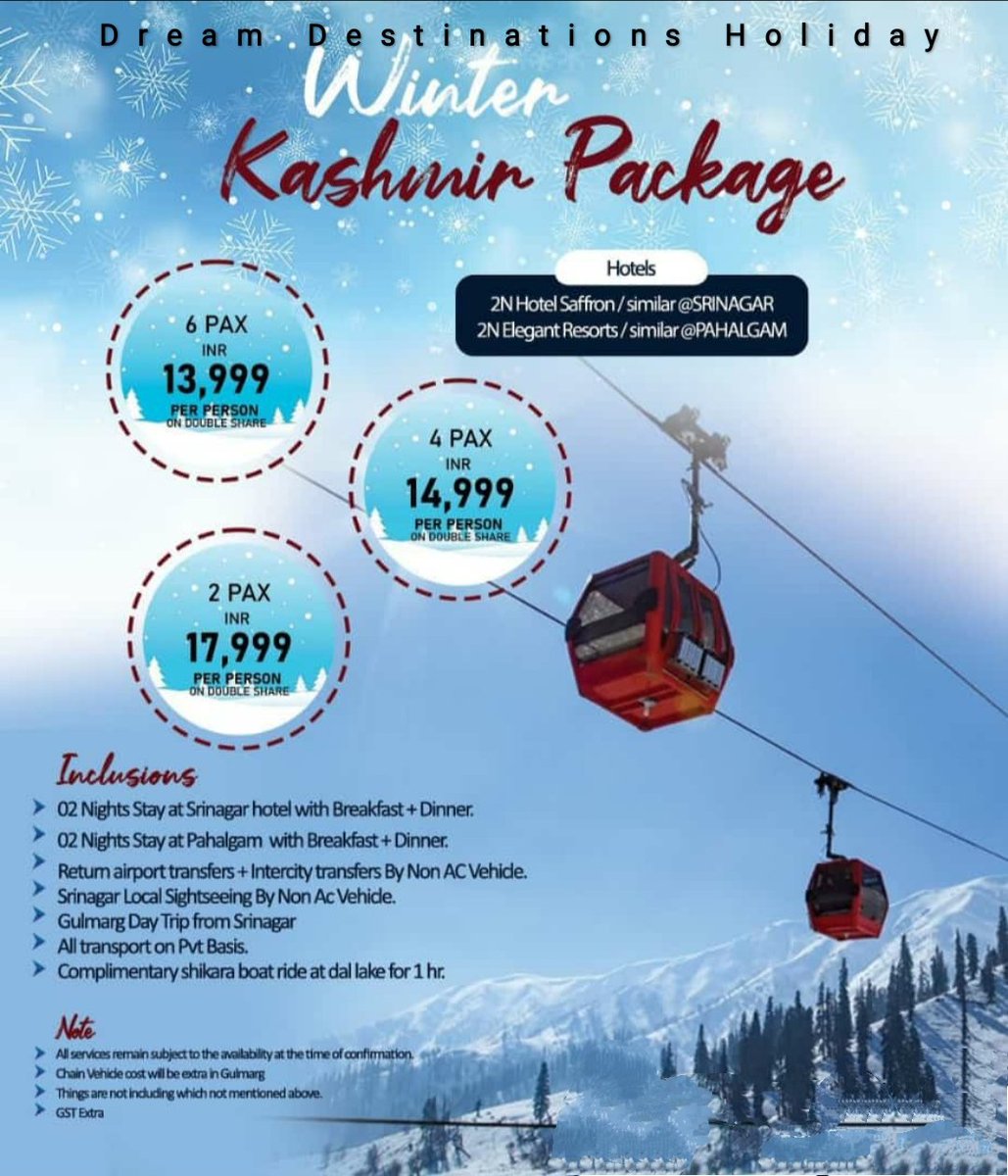 Kashmir 😍 

Book your Package with Dream Destinations Holiday 

Call @9893077179

#dreamdestinationsholiday #dreamdestinationsholidayjhansi #jhansitravelagency #Kashmir #kashmirpackages #kashmirvalley #gulmarg #snow #sonmarg #pahalgam #Srinagar