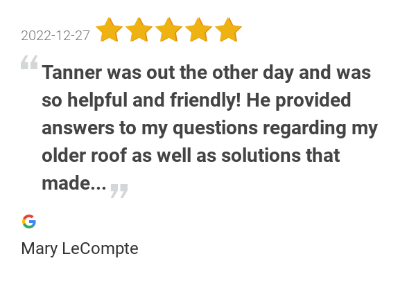 AZRoofingWorks's tweet photo. New 5.0-star Review: "Tanner was out the other day and was so helpful and friendly! He provided answers to my... https://t.co/Q9bcQyD9vB