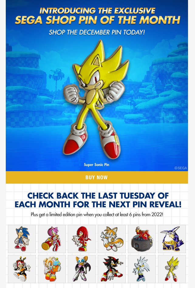 December Pin of the Month: Super Sonic