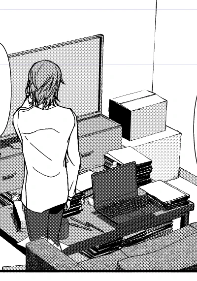 3D背景、こういうきったない部屋とかとの親和性は凄い良いけど遠景はほとんど手書きベースの方が楽と言う所感 