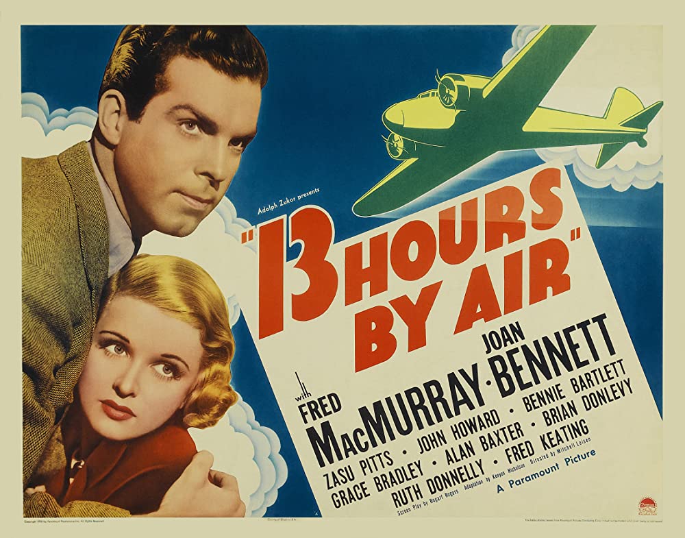 1936 The always dependable, Fred MacMurray, & the luminous Joan Bennett in publicity shots for the airborn drama, 13 Hours by Air. @FredMacMurray