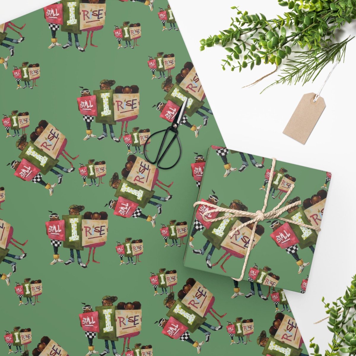 thefindalt's tweet photo. Excited to share this item from my #etsy shop: Still I Rise Green Wrapping Paper, Maya Angelou Gift wrap #blackexcellence #wrappingpaper https://t.co/3B3UNvv5dD https://t.co/9njsCjCXwK