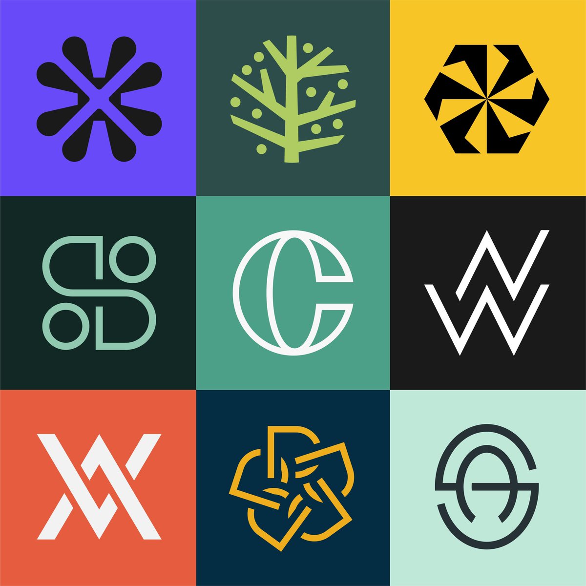 jackchitty's tweet image. Some of my favourite logomarks I made this year 💥 #logo #design #logodesign