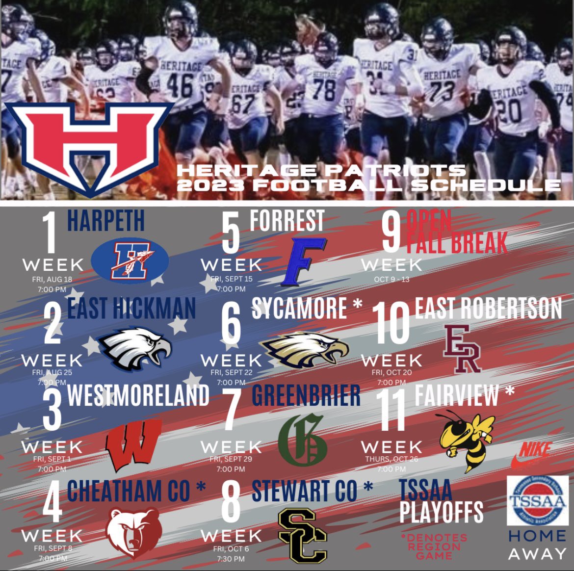 2023 Football Schedule / Region 6-3A #PFL #Family