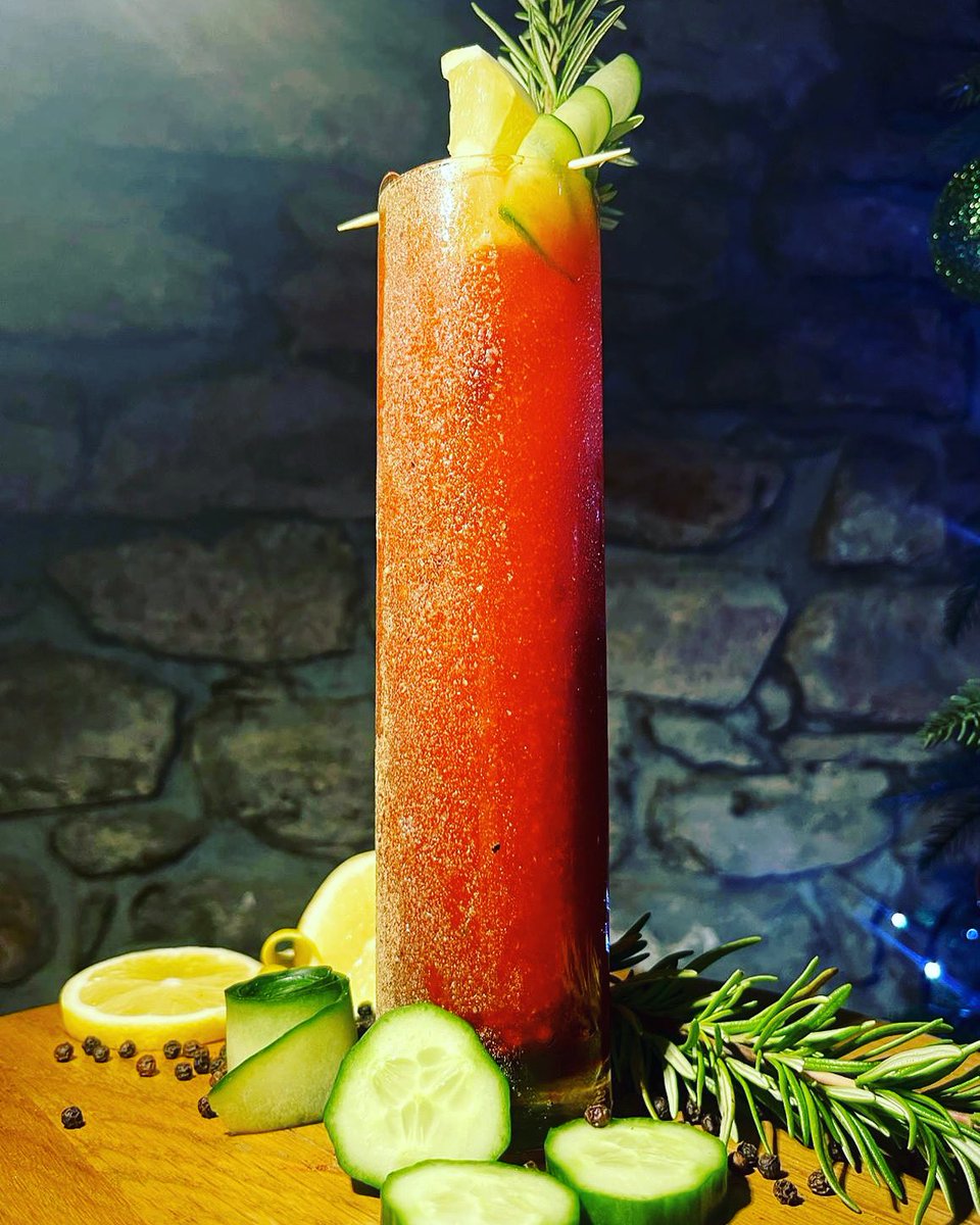 Sasha has created these rather delightful #BloodyMarys for our #firstfooting session on 1st Jan! Music from 1pm - everyone will be singing!