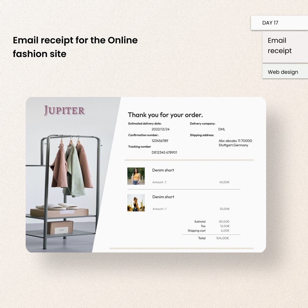 MiyukiUXdesign's tweet photo. Daily UI - Day 17
It is an "Email receipt".I am happy to hear comments or Feedback from you guys☺️

For more detailed information, please click here:
https://t.co/GDO6JUTZMi

#DailyUI
#ui
#ux
#emailreceipt
#駆け出しデザイナー
#Appデザイン 
#UIデザイナー
#デザイナーと繋がりたい https://t.co/NrNC6yRa5d