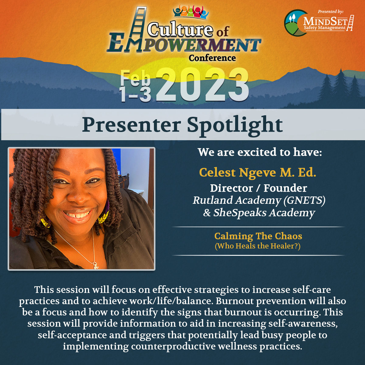 MindSetSteve's tweet photo. Say hello another of our incredible presenters, Celest Ngeve M. Ed. ! 

DEADLINE FOR REGISTRATION IS 12-31-22 - Don't Miss Out!

https://t.co/8yL05PIlDJ https://t.co/yXo0KNAEPP