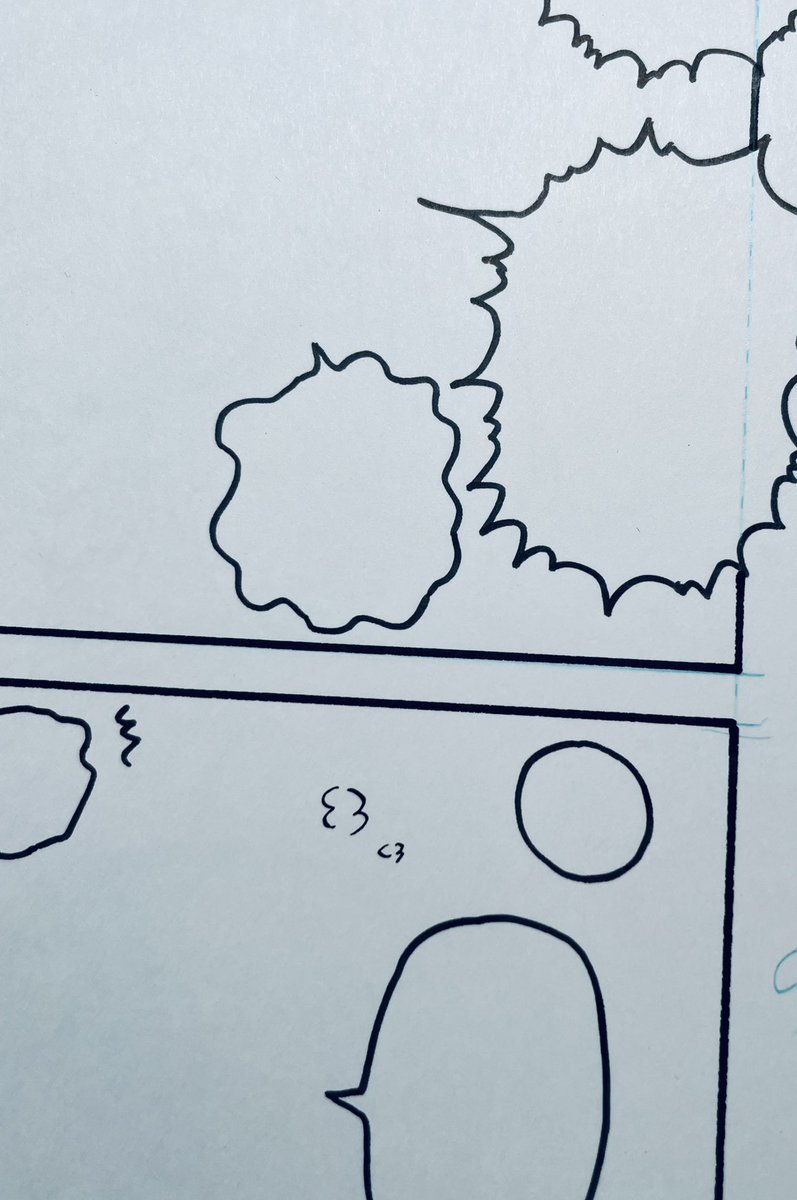枠線とフキダシ描くのは仕事だけど息抜き。フワッといい気持ちがする。 