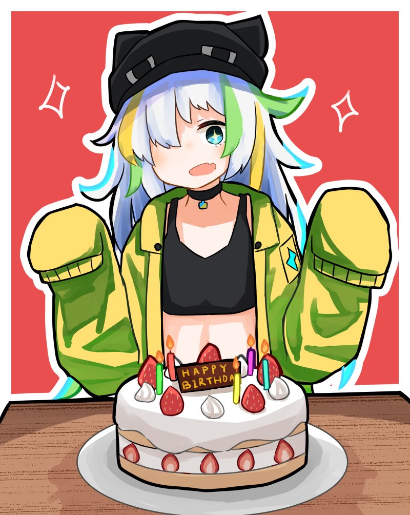 「らんぴょさんからお誕生日にいただいちゃ～!!!毎年アルカちゃんのイラスト頂けてる」|✌篠=ミヤ✌のイラスト
