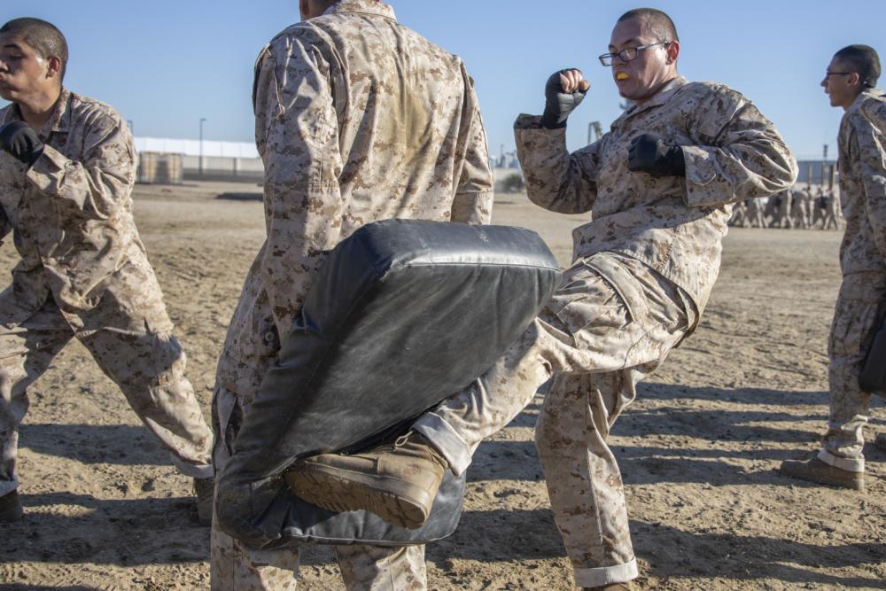 MCRD_SD's tweet photo. U.S. Marine Corps #recruits with Delta Company, 1st Recruit Training Battalion, execute the combat conditioning course (CCX) at @MCRD_SD, Dec. 21, 2022.

The CCX was designed to increase recruits’ ability to perform #Marine Corps Martial Arts Program techniques.

@USMC x #MCRDSD https://t.co/VGdkc9LyxC