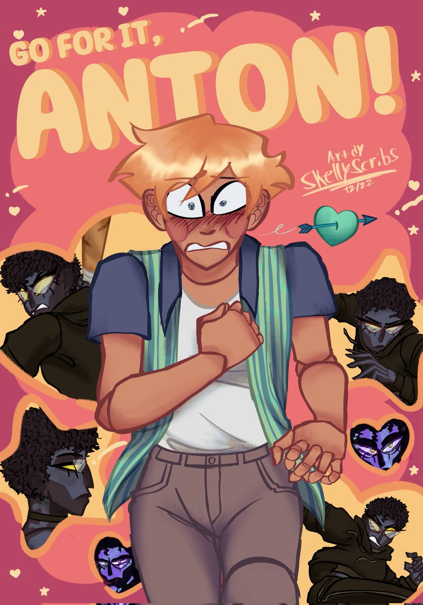 A lil something I did for <a href="/kaahmbem/">🌻</a> / <a href="/machinegunhound/">💌</a> for Christmas with our ocs!